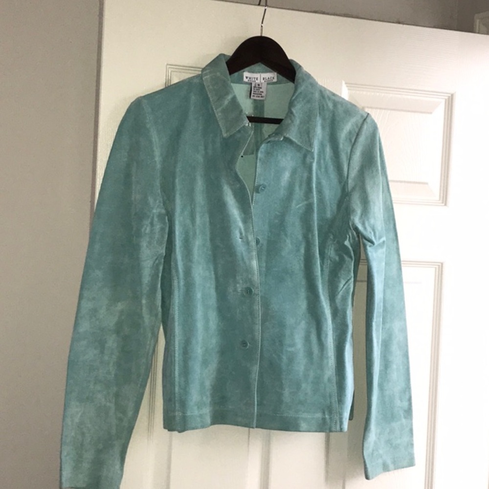 NWT  seafoam green suede shirt jacket